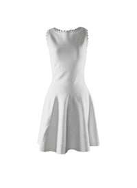 Robe sans manches à encolure festonnée - Blanc Nacre