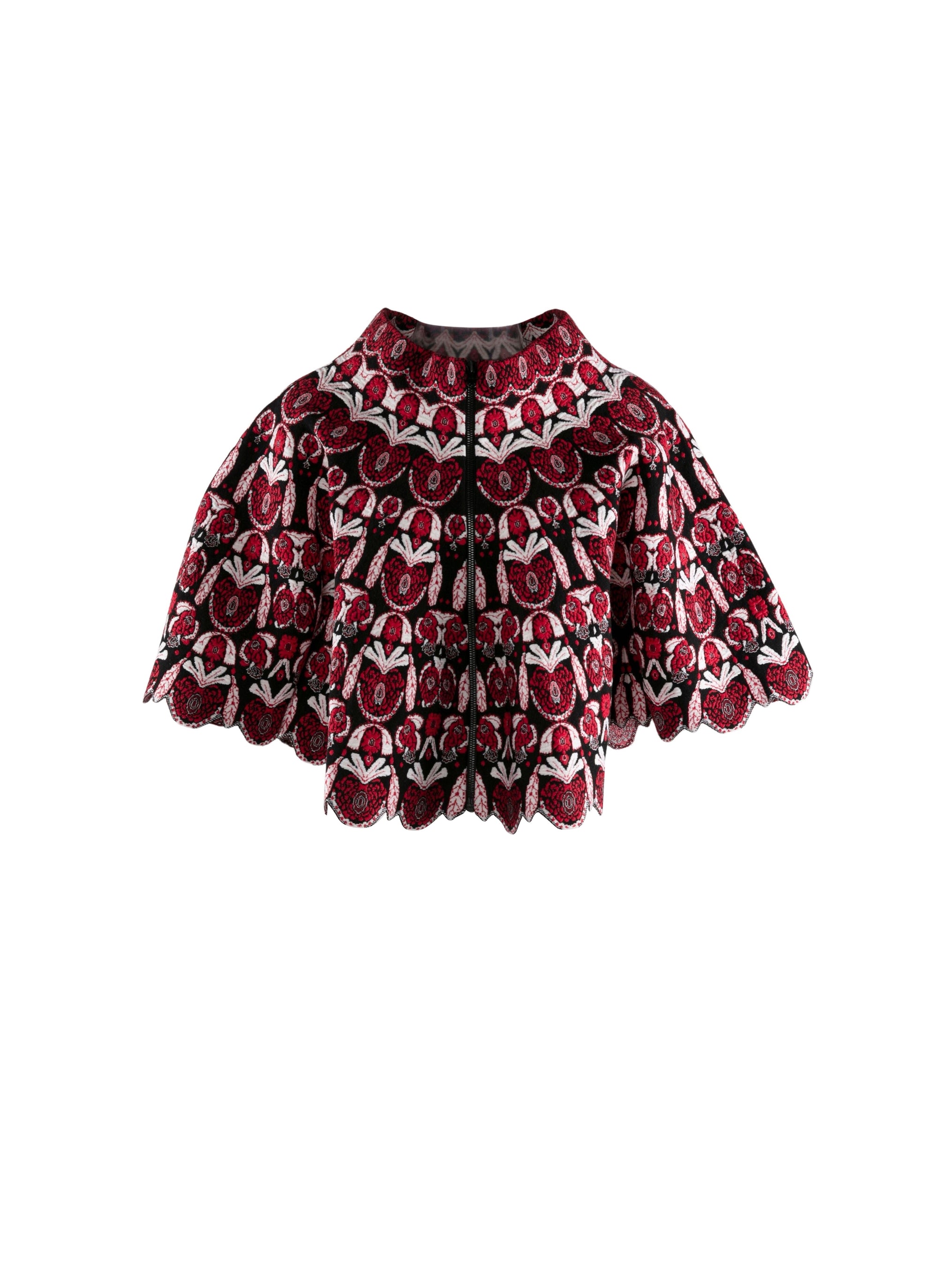 Wool cape - Black & Red