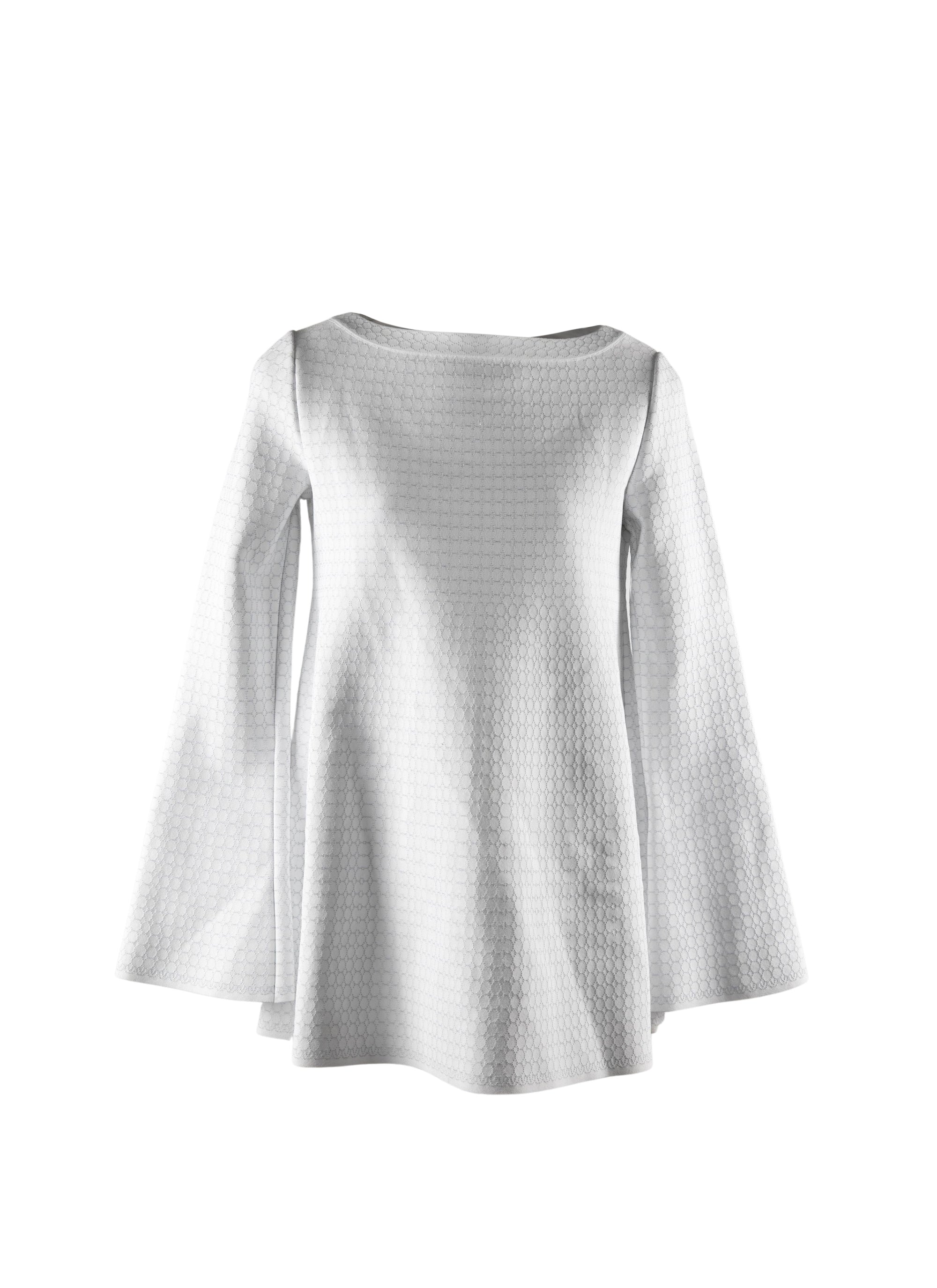 Pull à manches longues évasées - Blanc perlé