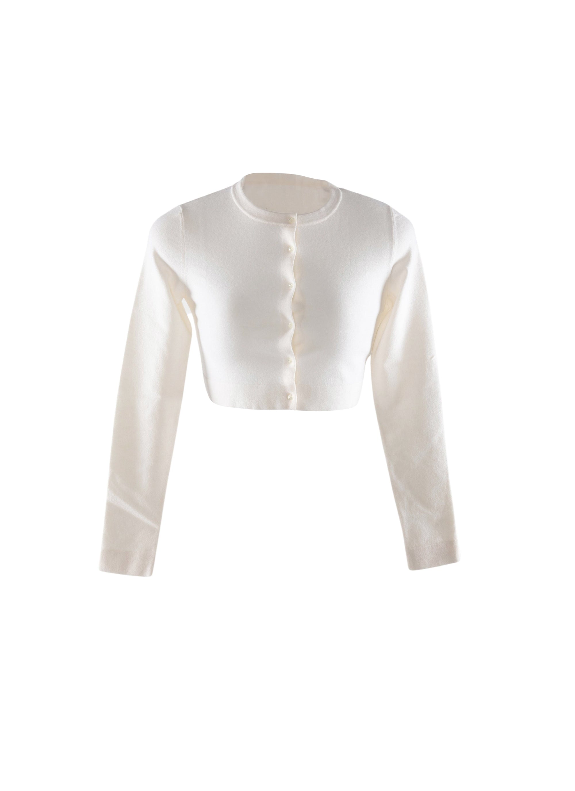 Wool Supreme long-sleeved cardigan - Pearly White