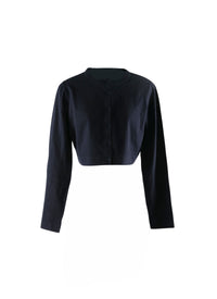 Wool Supreme long-sleeved cardigan - Night