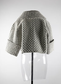 Leather bolero - White & Black