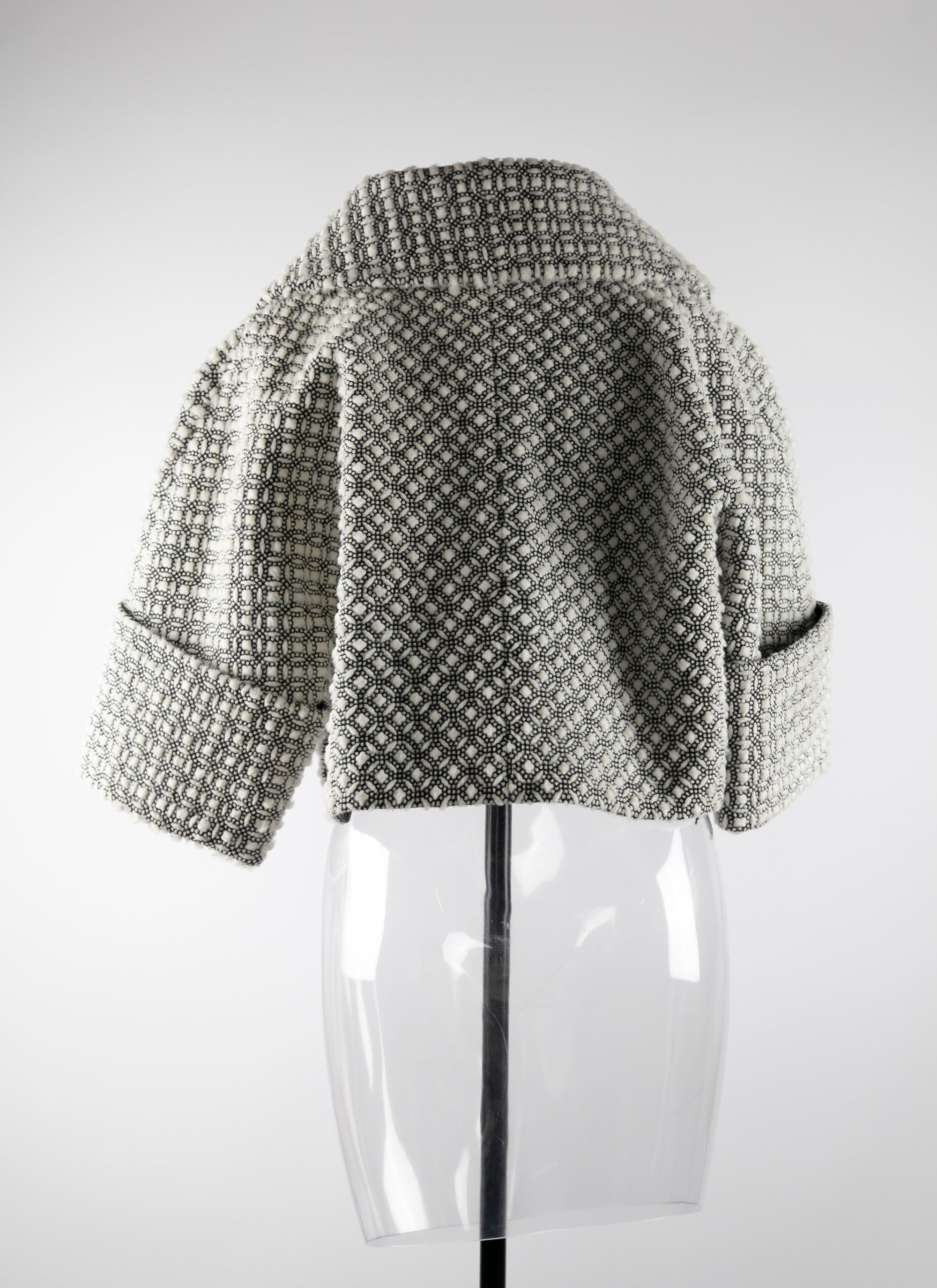 Leather bolero - White & Black