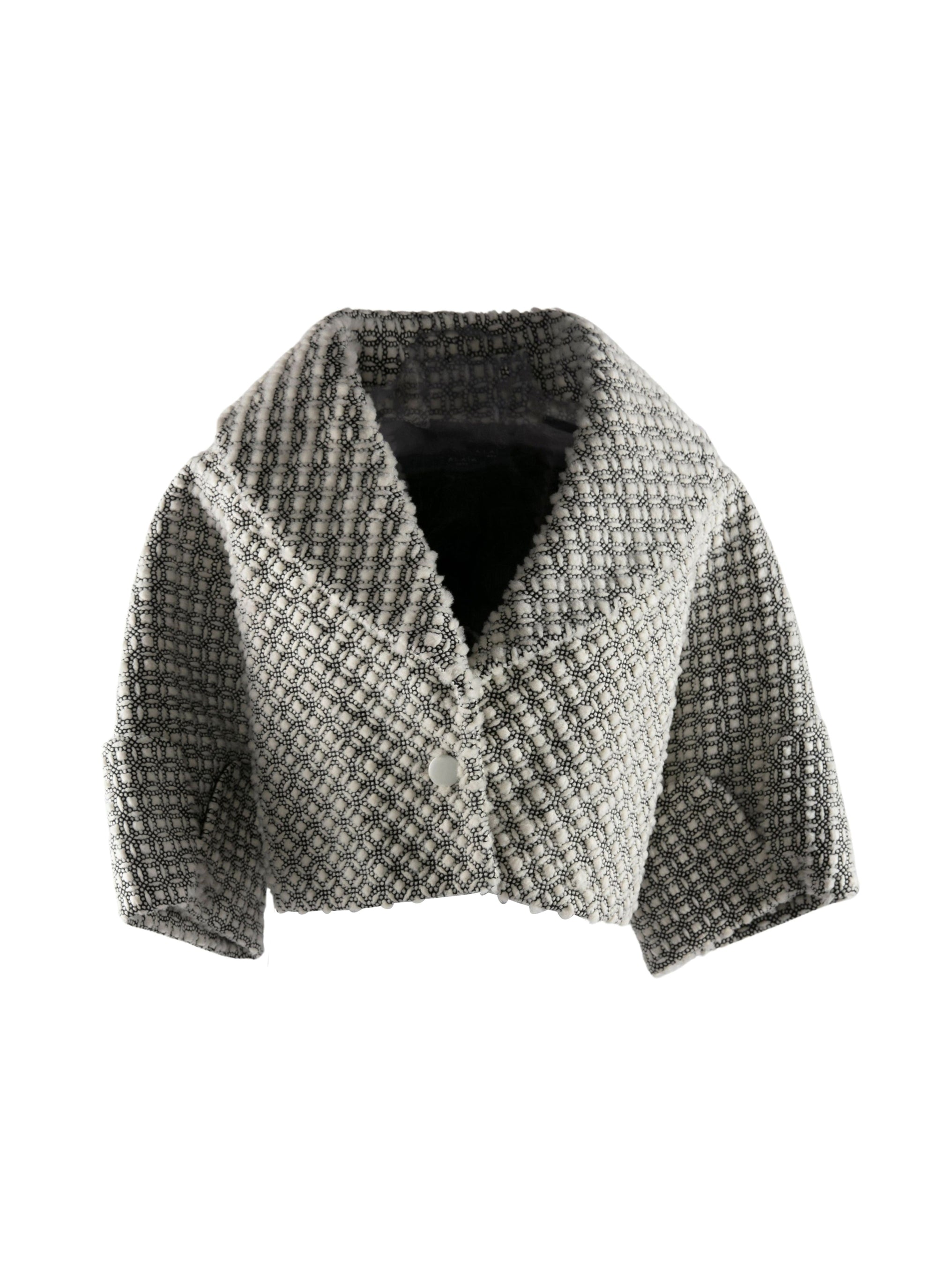 Leather bolero - White & Black