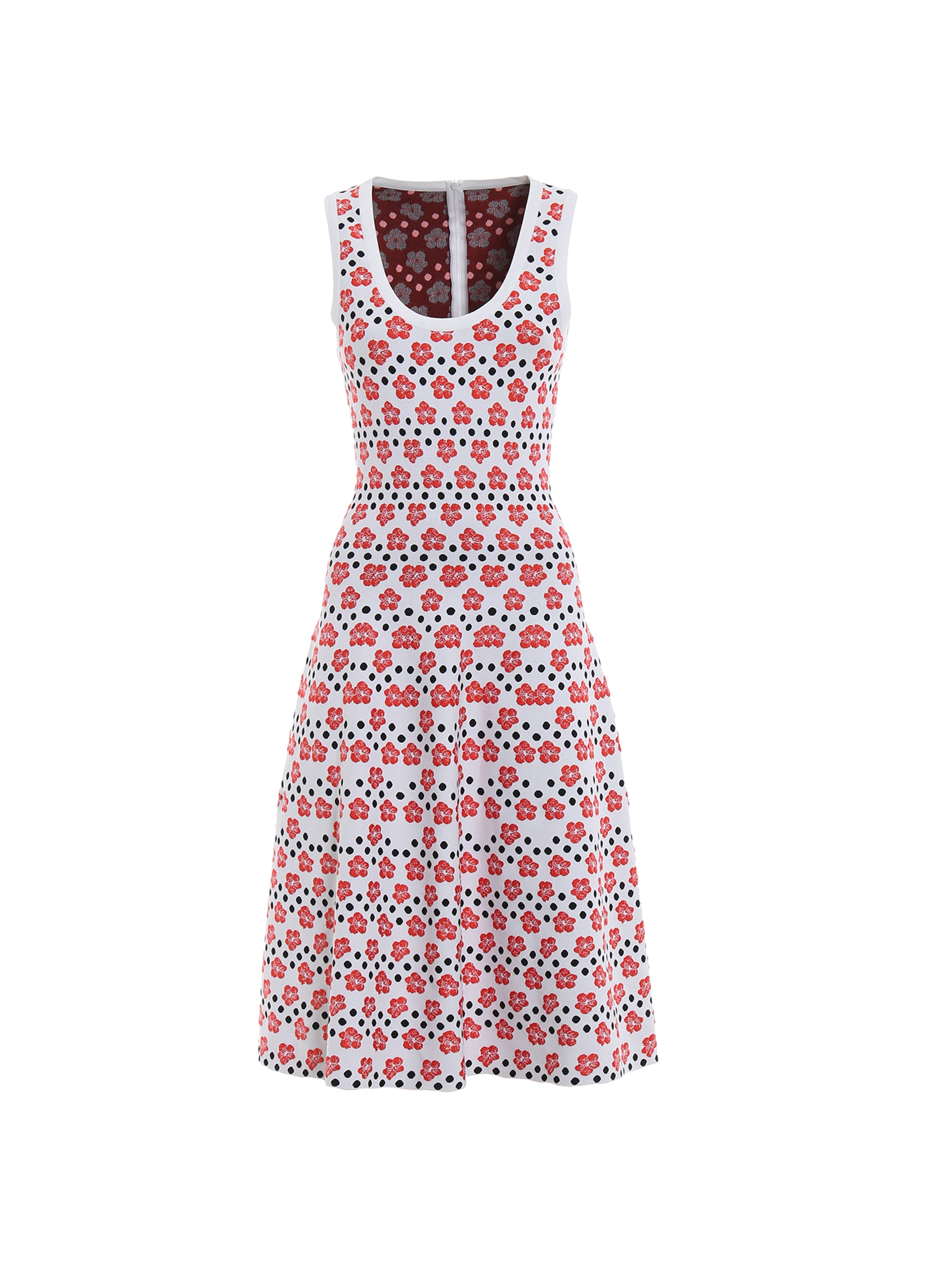 Mesh Orchid Mini sleeveless dress - White & Red