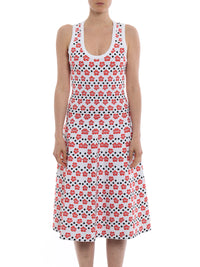 Mesh Orchid Mini sleeveless dress - White & Red