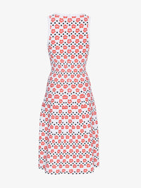 Mini Orchid sleeveless knitted dress - White & Red