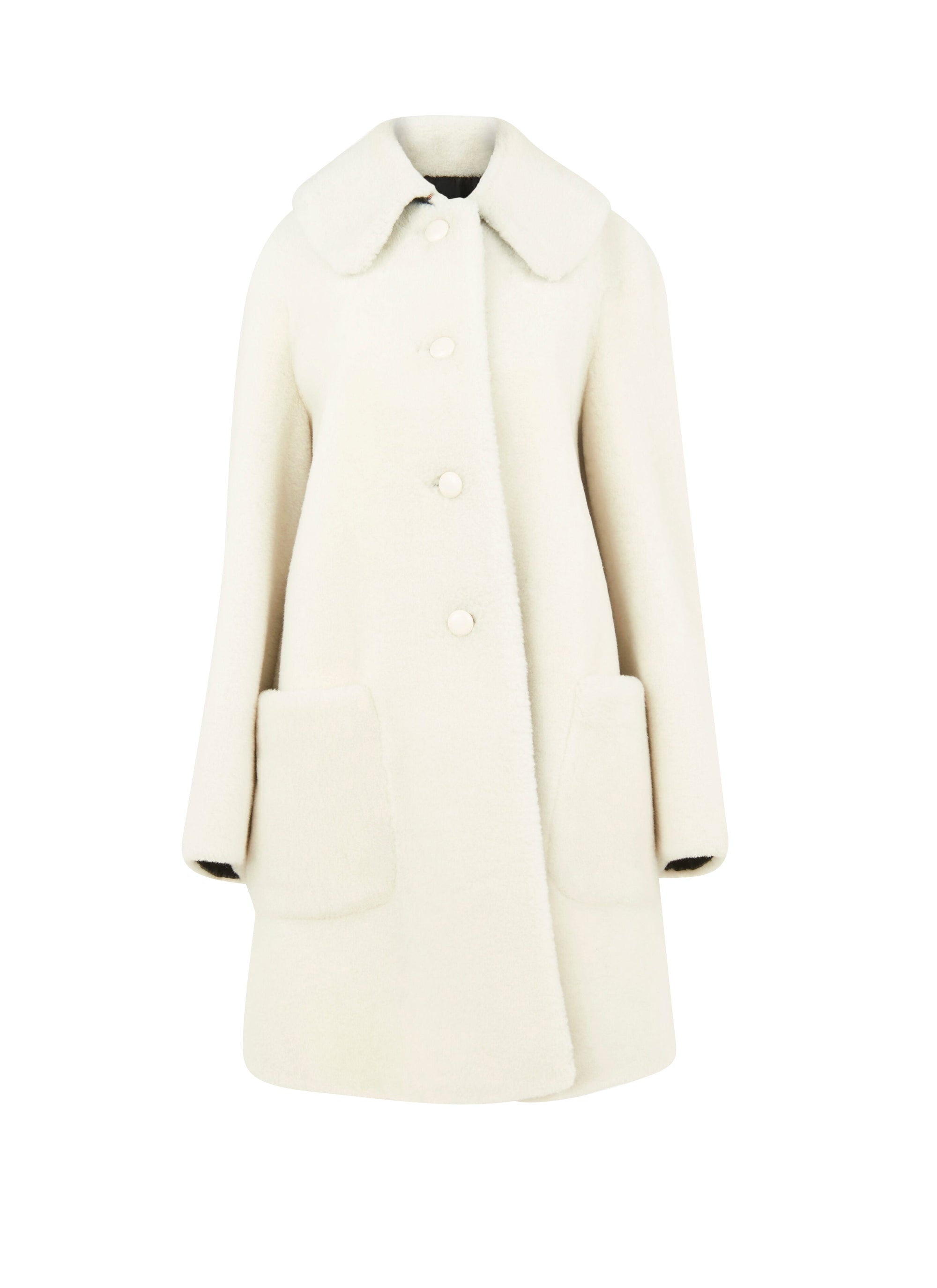 Soft leather coat - White iridescent