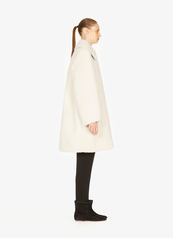 Manteau Soft en cuir - Blanc Nacre