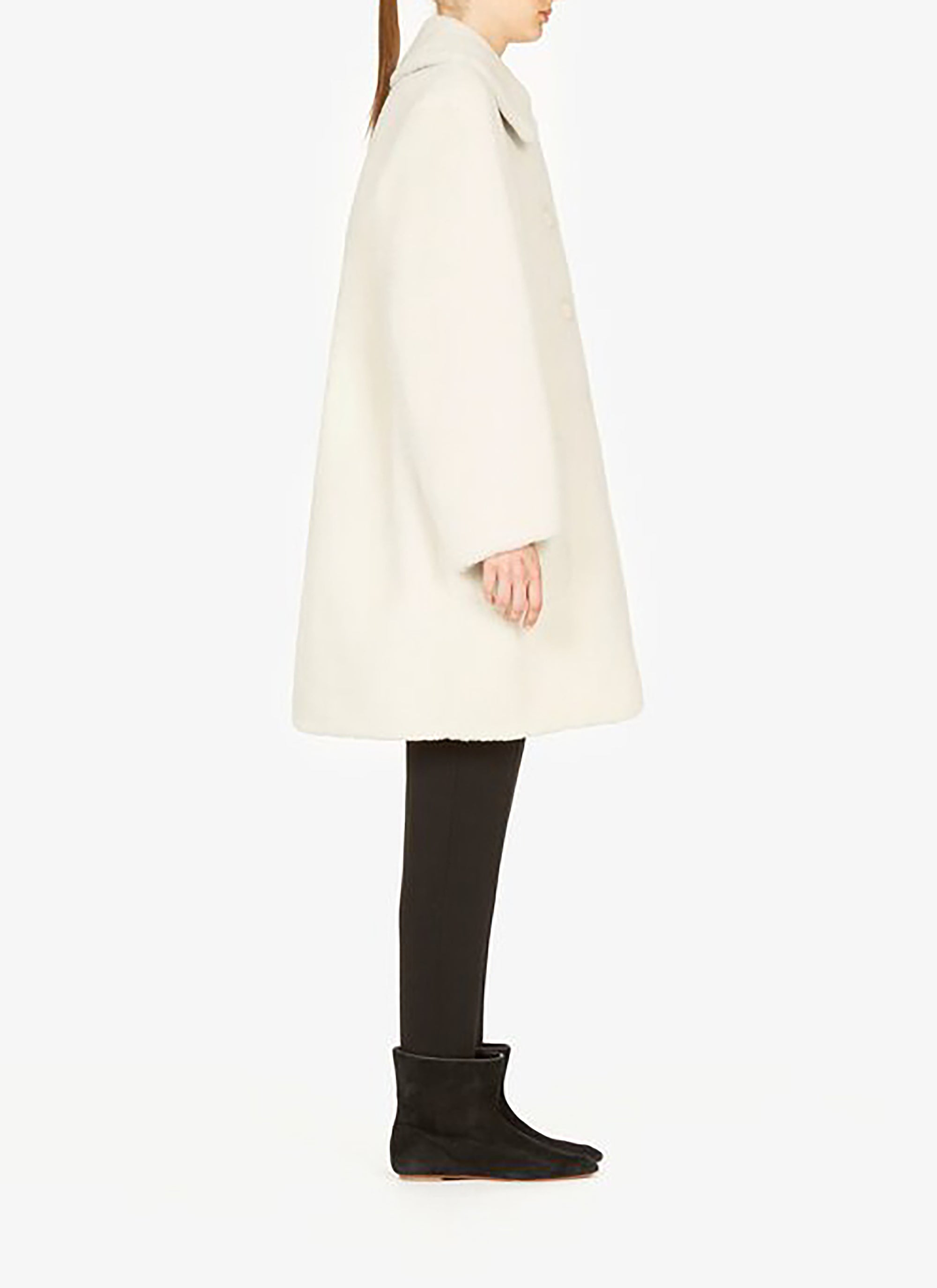 Soft leather coat - White iridescent