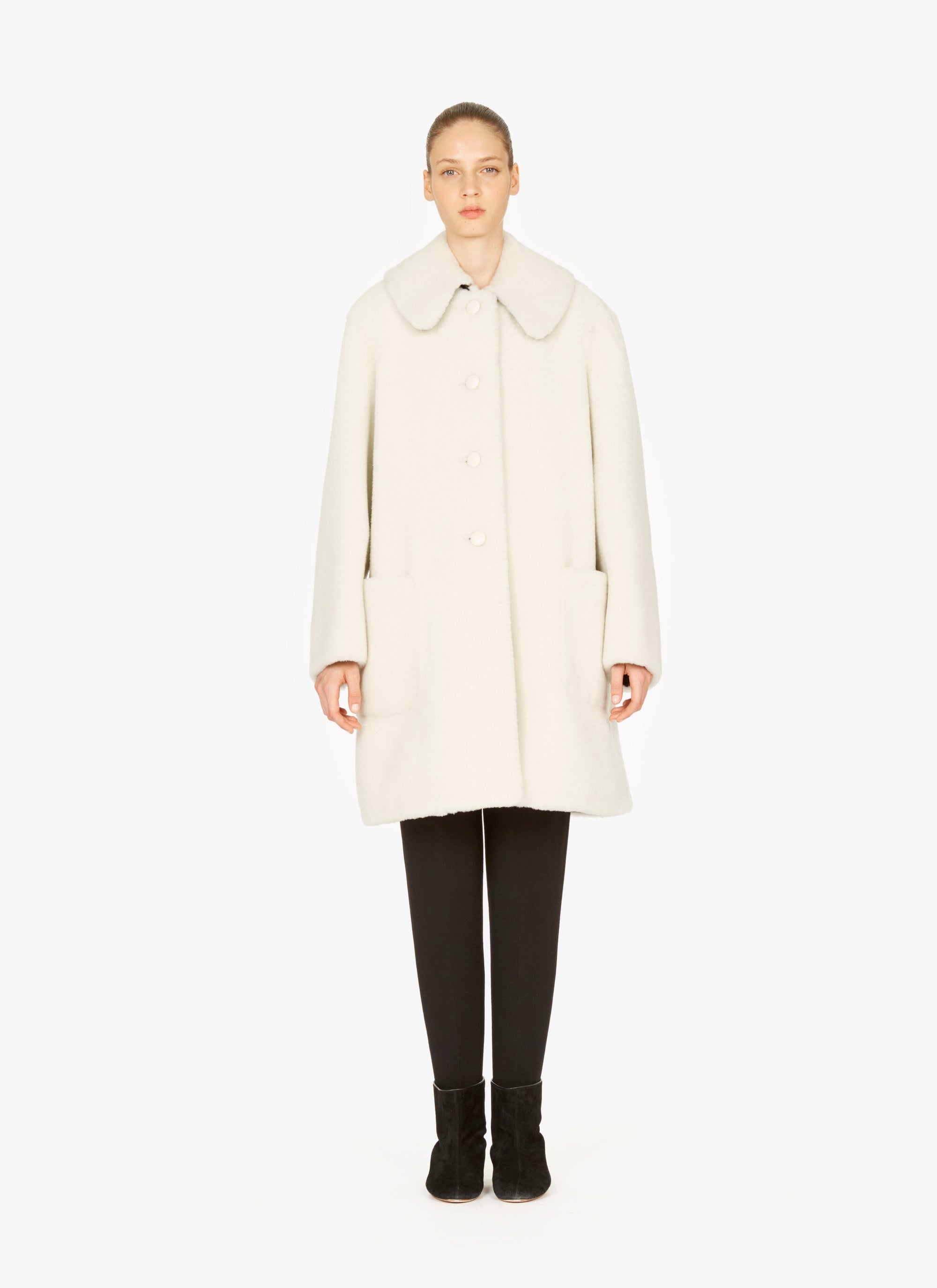Manteau Soft en cuir - Blanc Nacre
