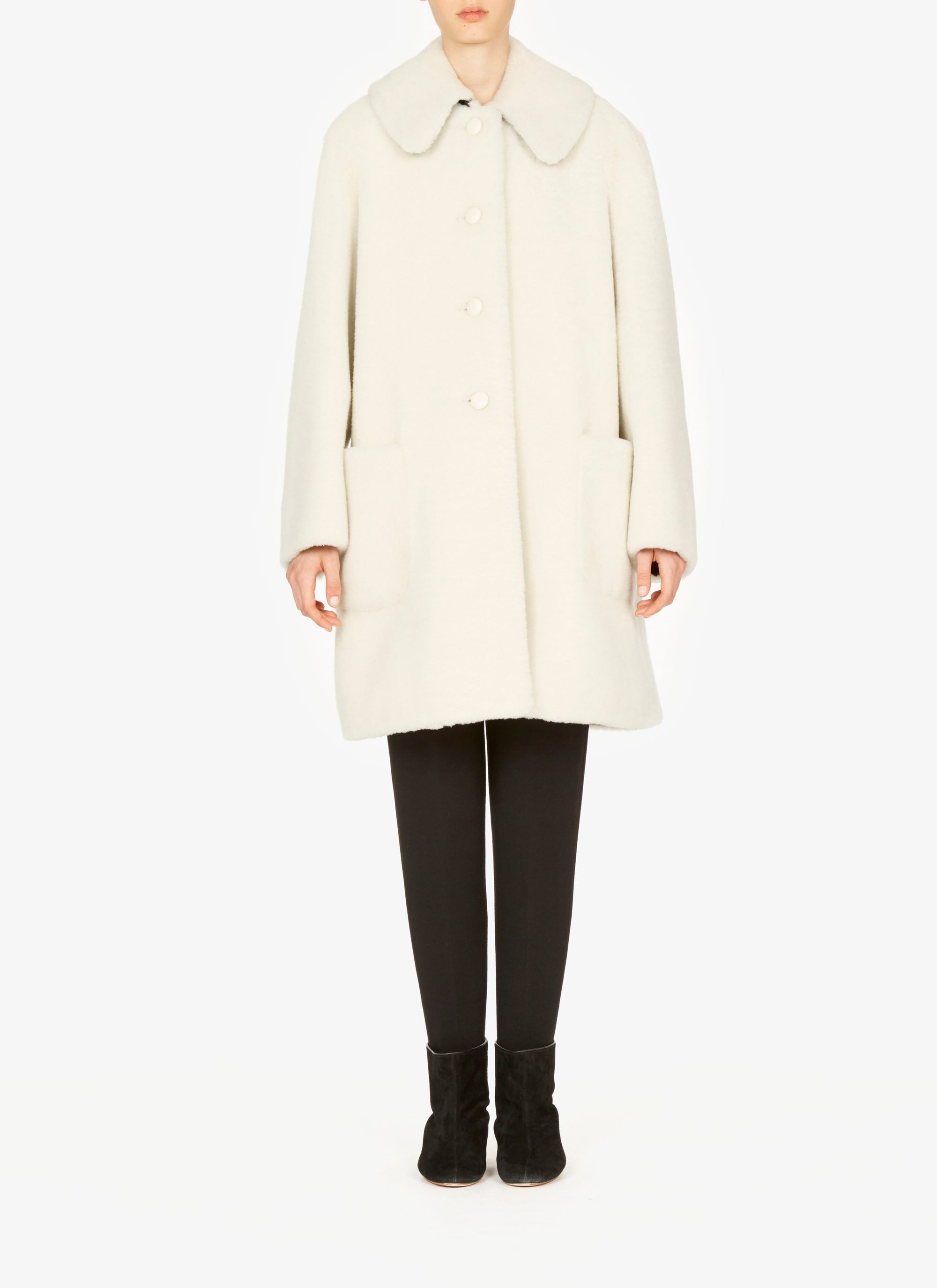 Soft leather coat - White iridescent