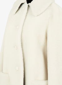 Soft leather coat - White iridescent