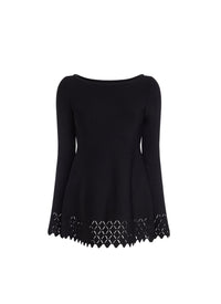 Long-sleeved diamond tunic - Black