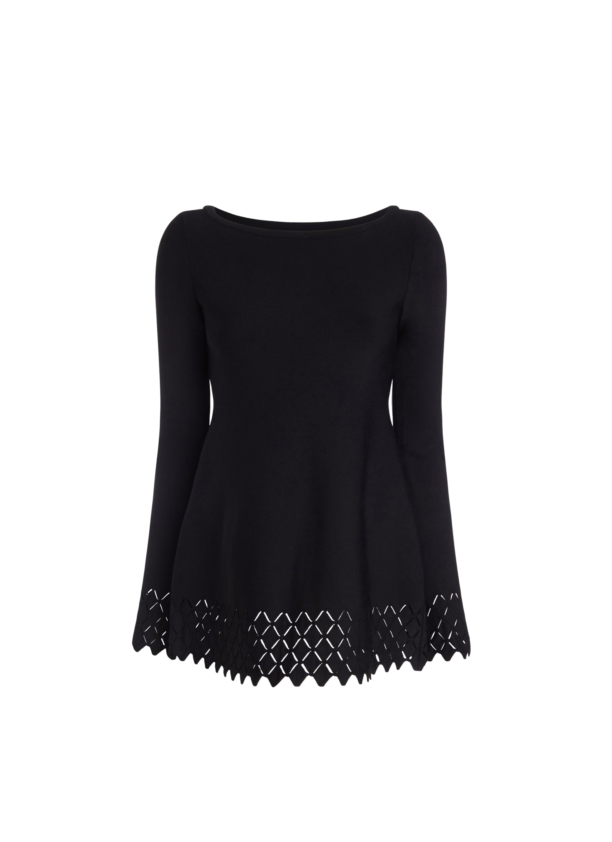 Long-sleeved diamond tunic - Black