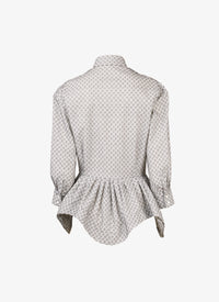 Wool arabesque shirt - White & Black