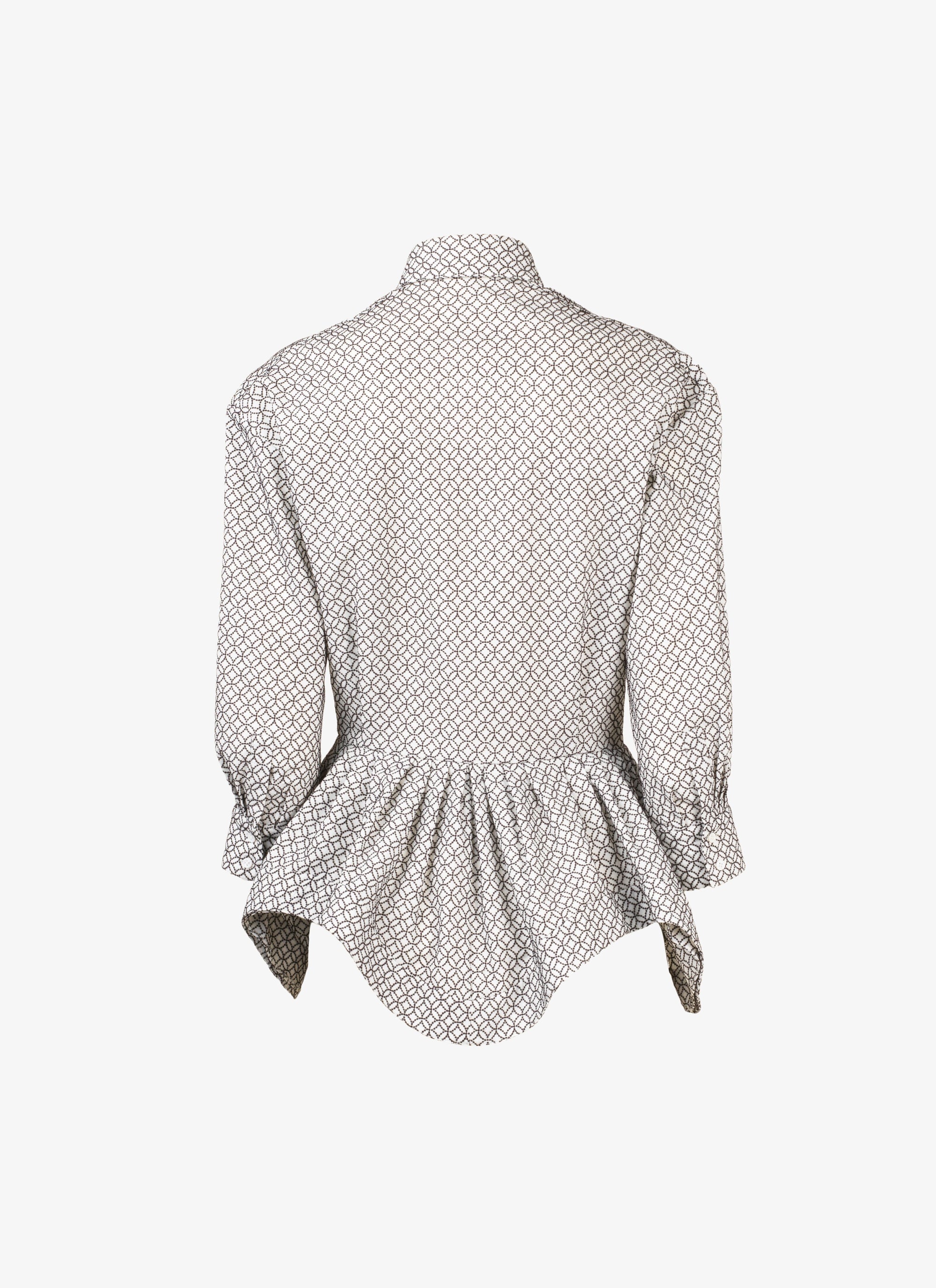 Wool arabesque shirt - White & Black