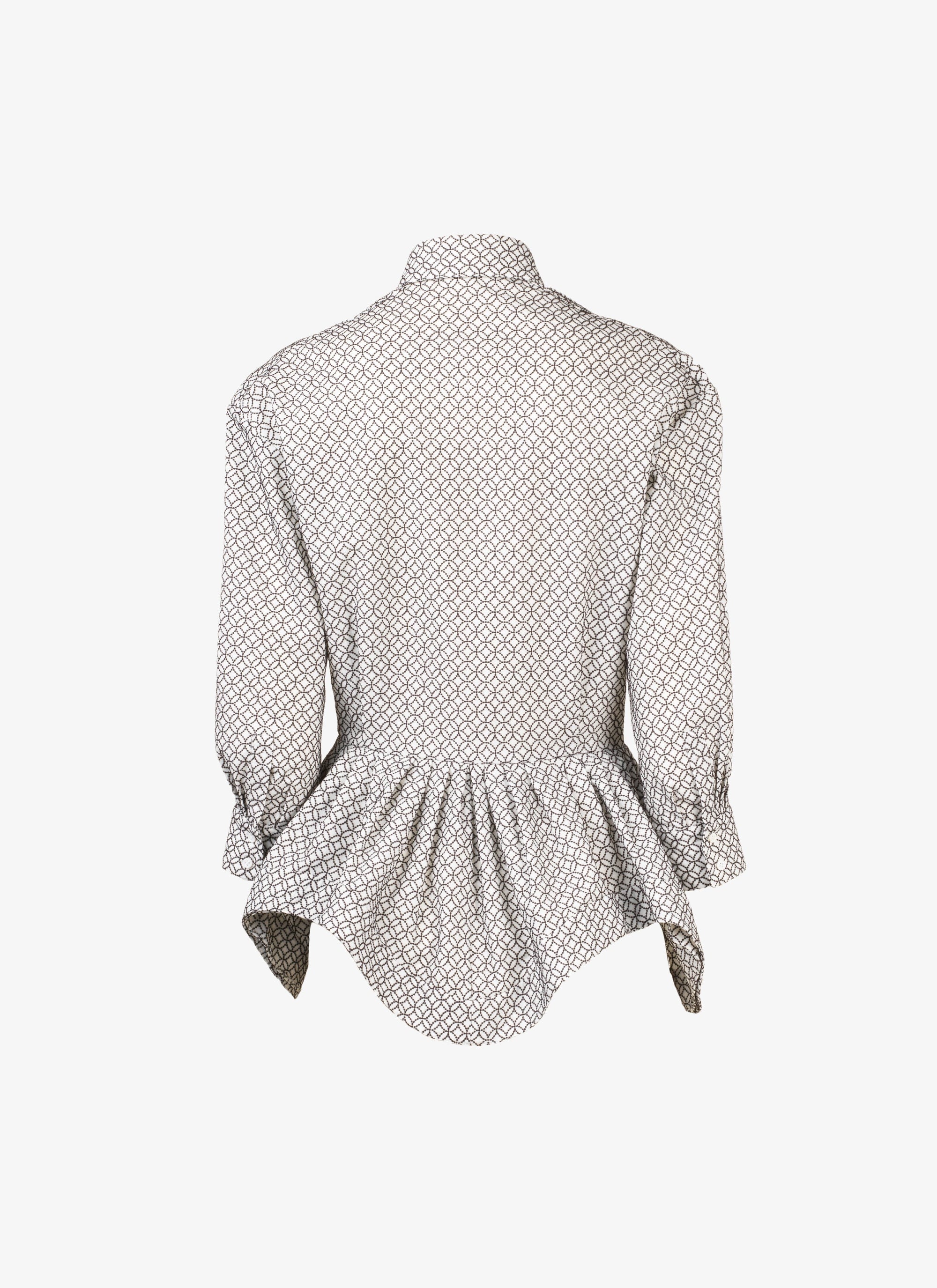 Chemise à motif arabesque en laine - Blanc & Noir