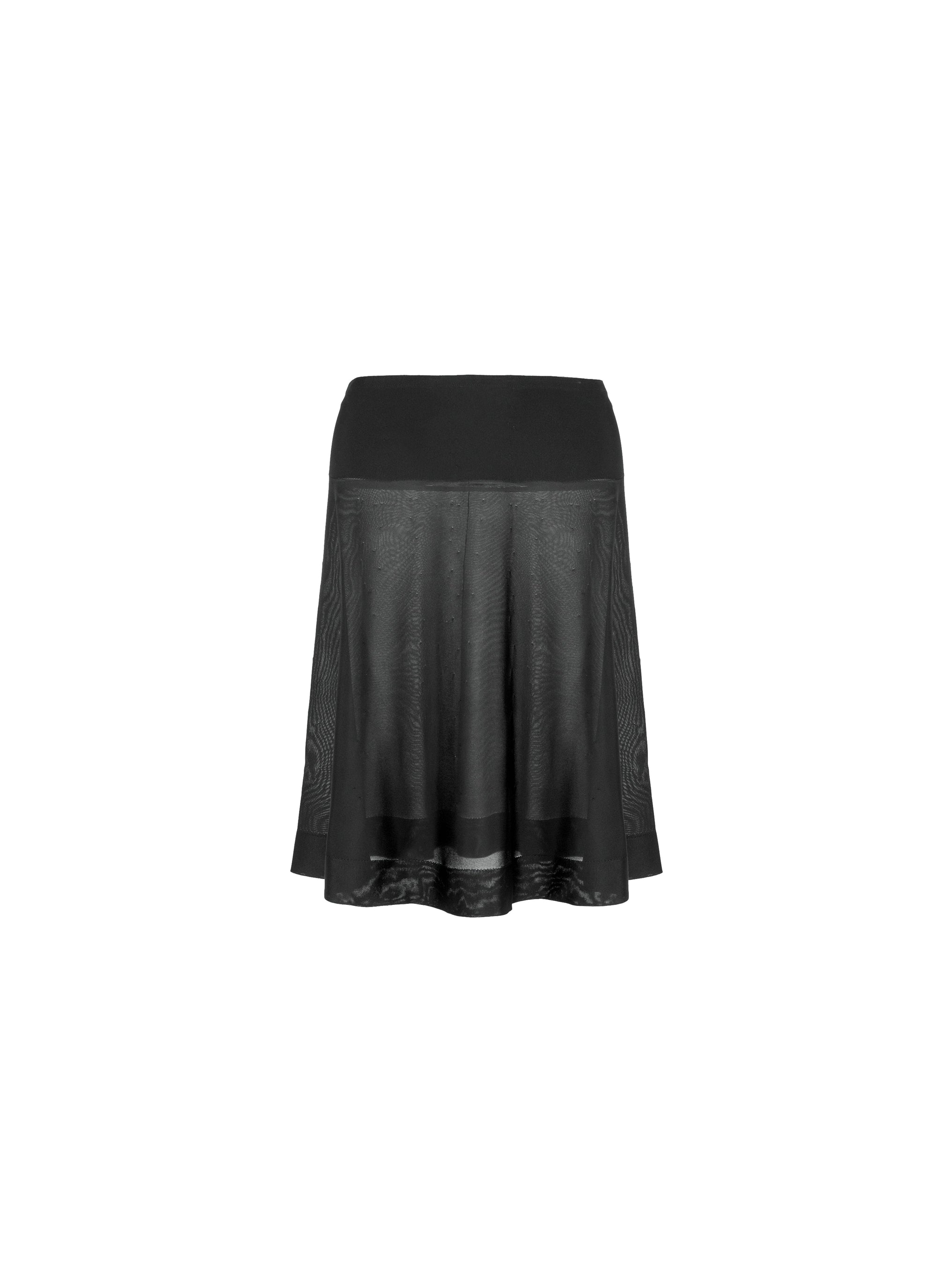 Fond de jupe courte unie transparente - Noir intense