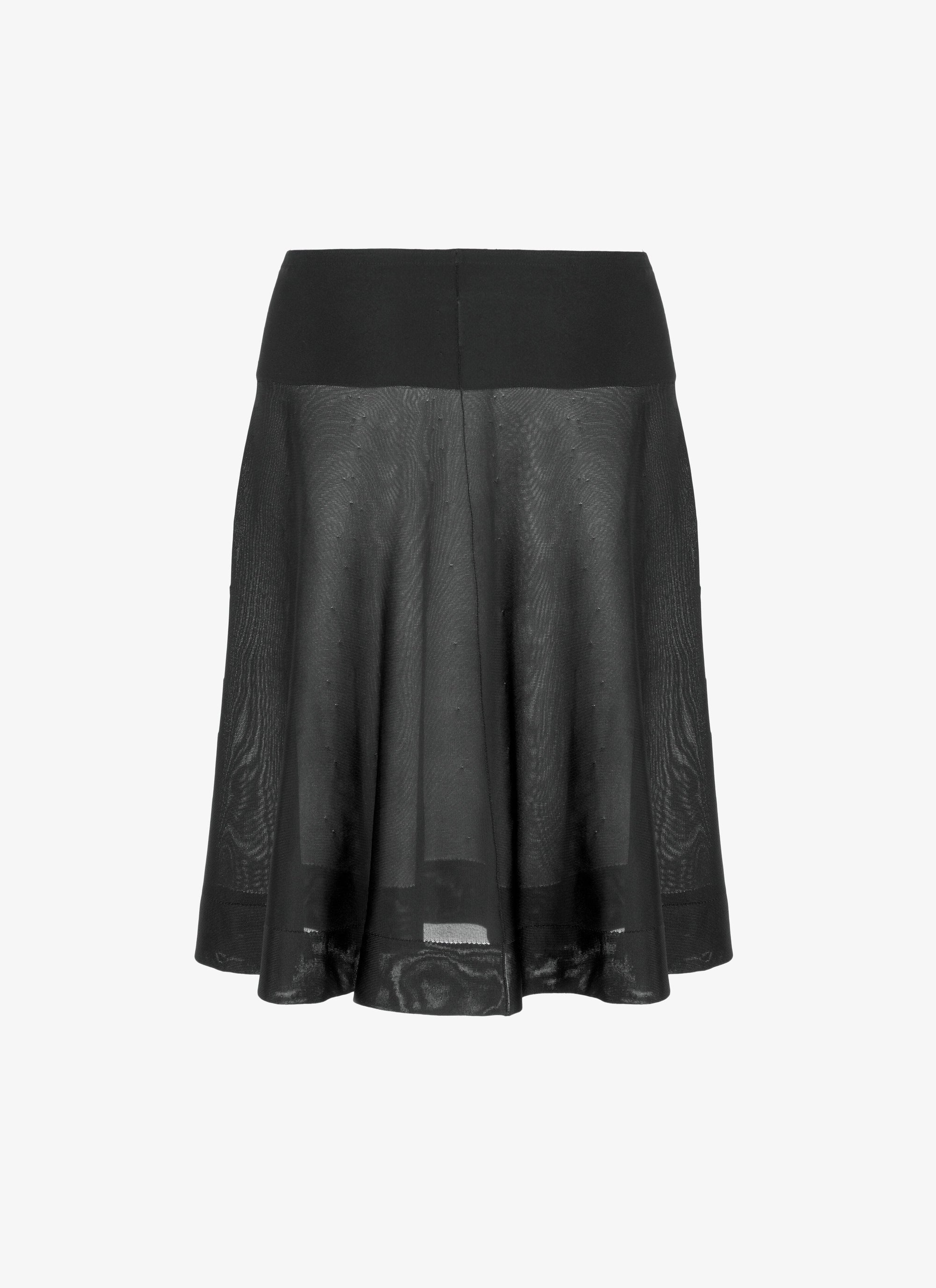 Fond de jupe courte unie transparente - Noir intense