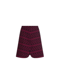 Jupe Alhambra à motif géométrique en laine mélangée - Noir & Rose