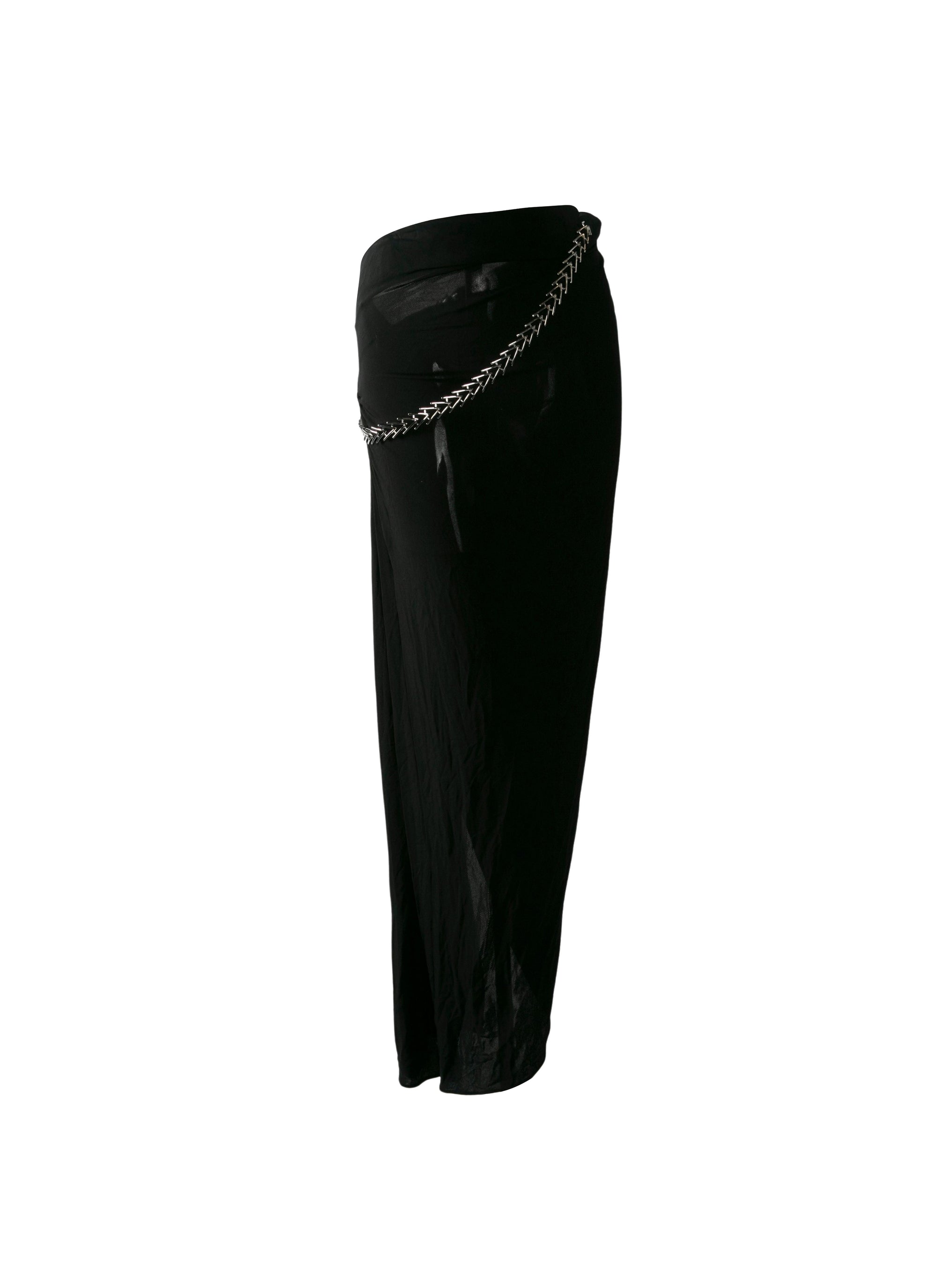 Wool chain skirt - Black intense