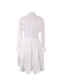 Robe chemise courte en popeline de coton - Blanc