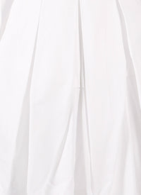 Robe chemise courte en popeline de coton - Blanc