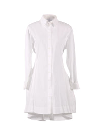 Robe chemise courte en popeline japonaise - Blanc