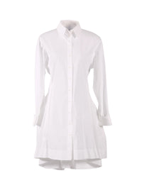 Robe chemise courte en popeline de coton - Blanc
