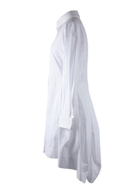 Robe chemise courte en popeline de coton - Blanc