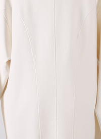 Long-sleeved wool jumper dress - White iridescent