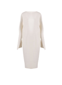Long-sleeved wool jumper dress - White iridescent