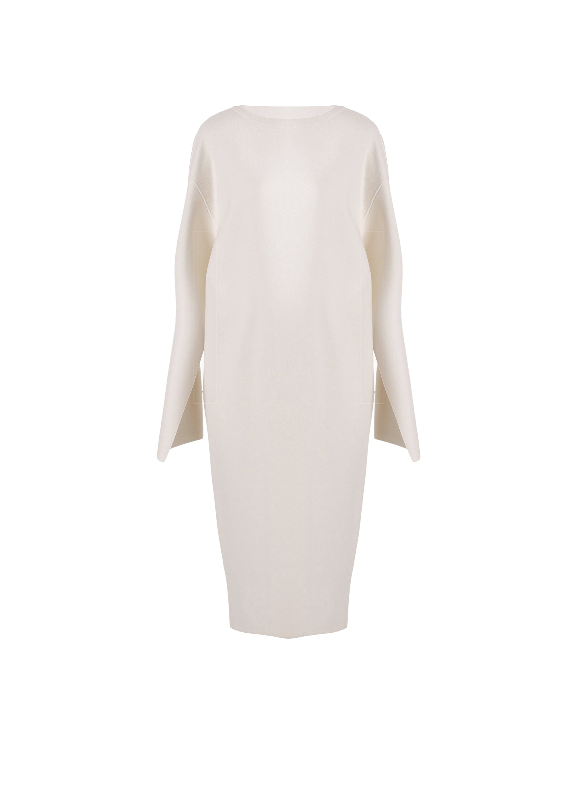 Long-sleeved wool jumper dress - White iridescent