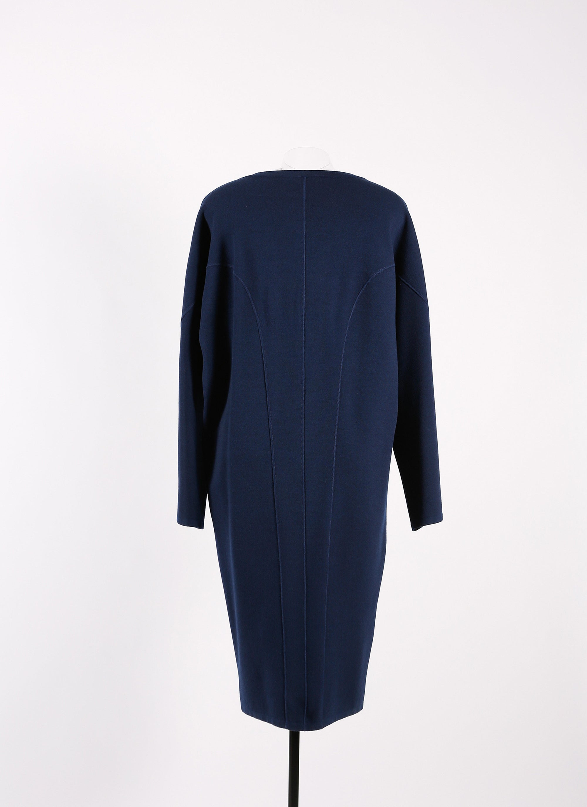 Long-sleeved wool jumper dress - Navy