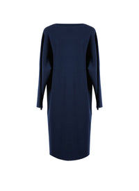 Long sleeve wool jumper dress - Navy