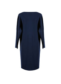 Long-sleeved wool jumper dress - Navy