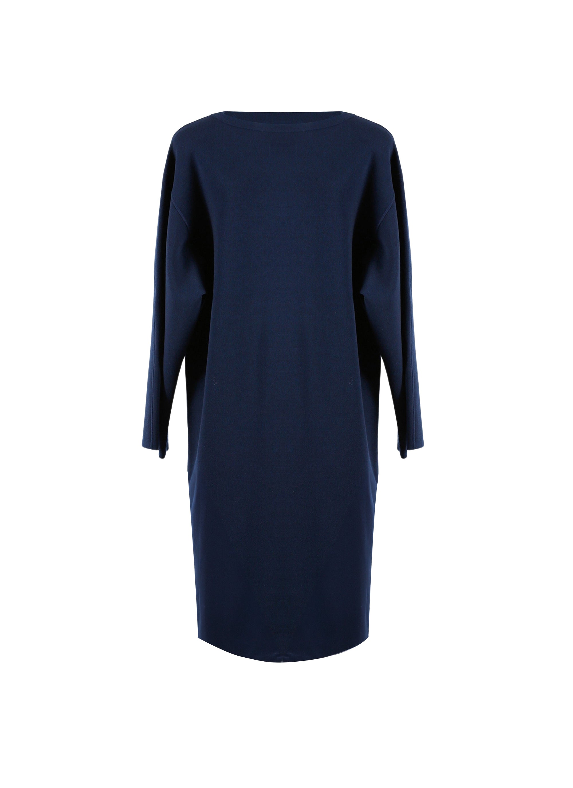 Long-sleeved wool jumper dress - Navy