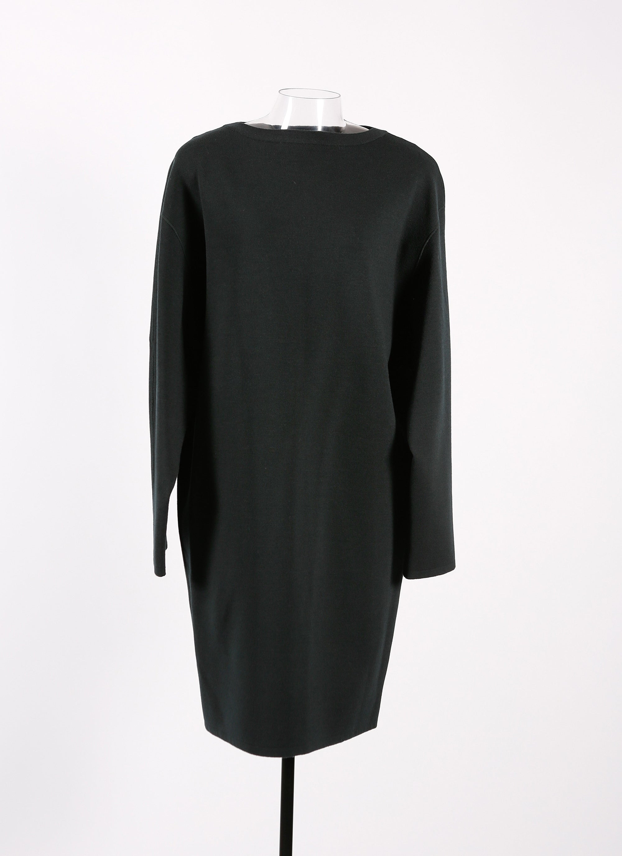 Long-sleeved wool jumper dress - Black intense