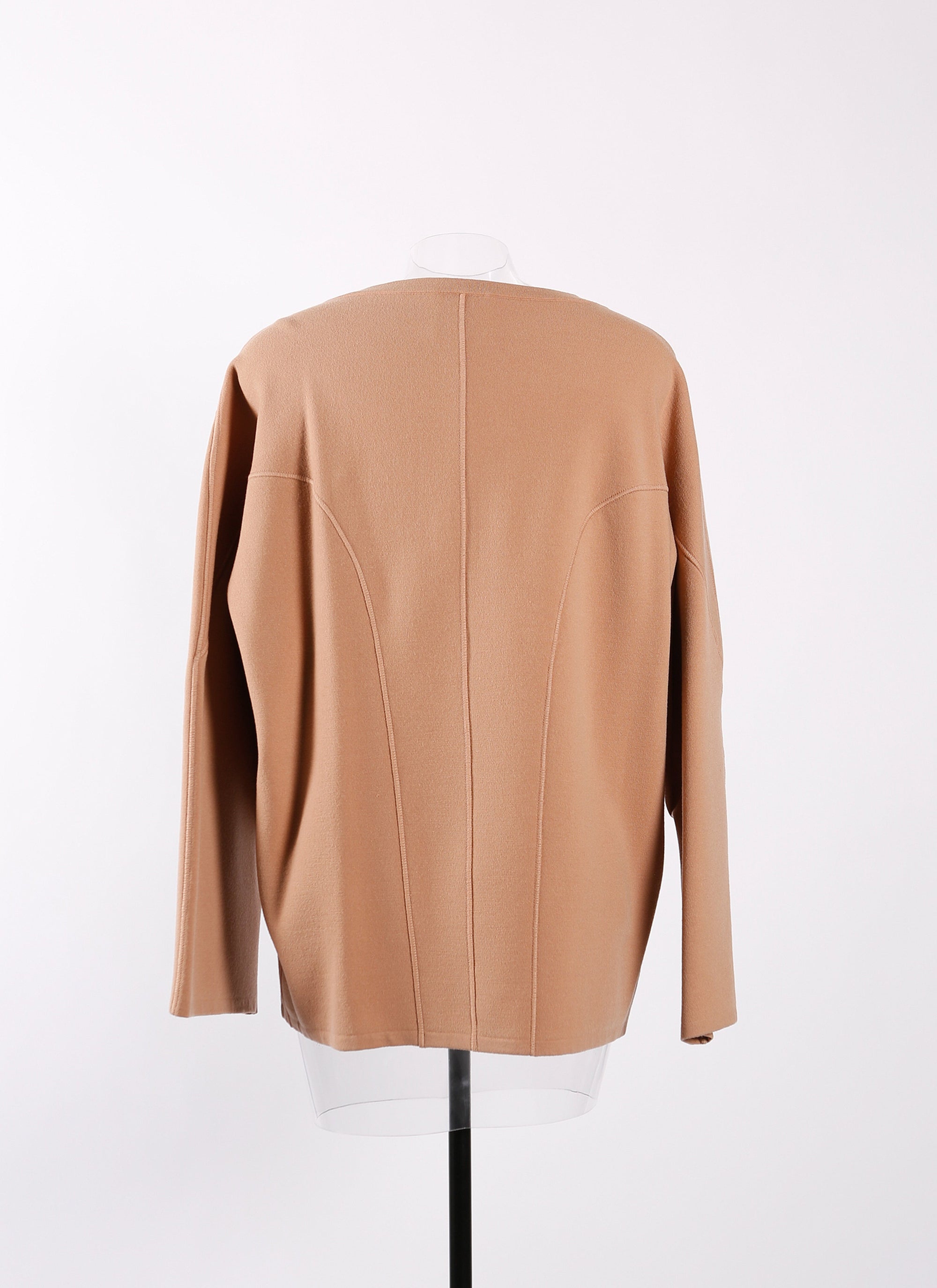 Long-sleeved wool jumper in wool - Nude