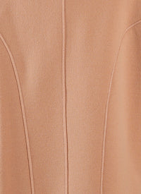 Long-sleeved wool jumper in wool - Nude