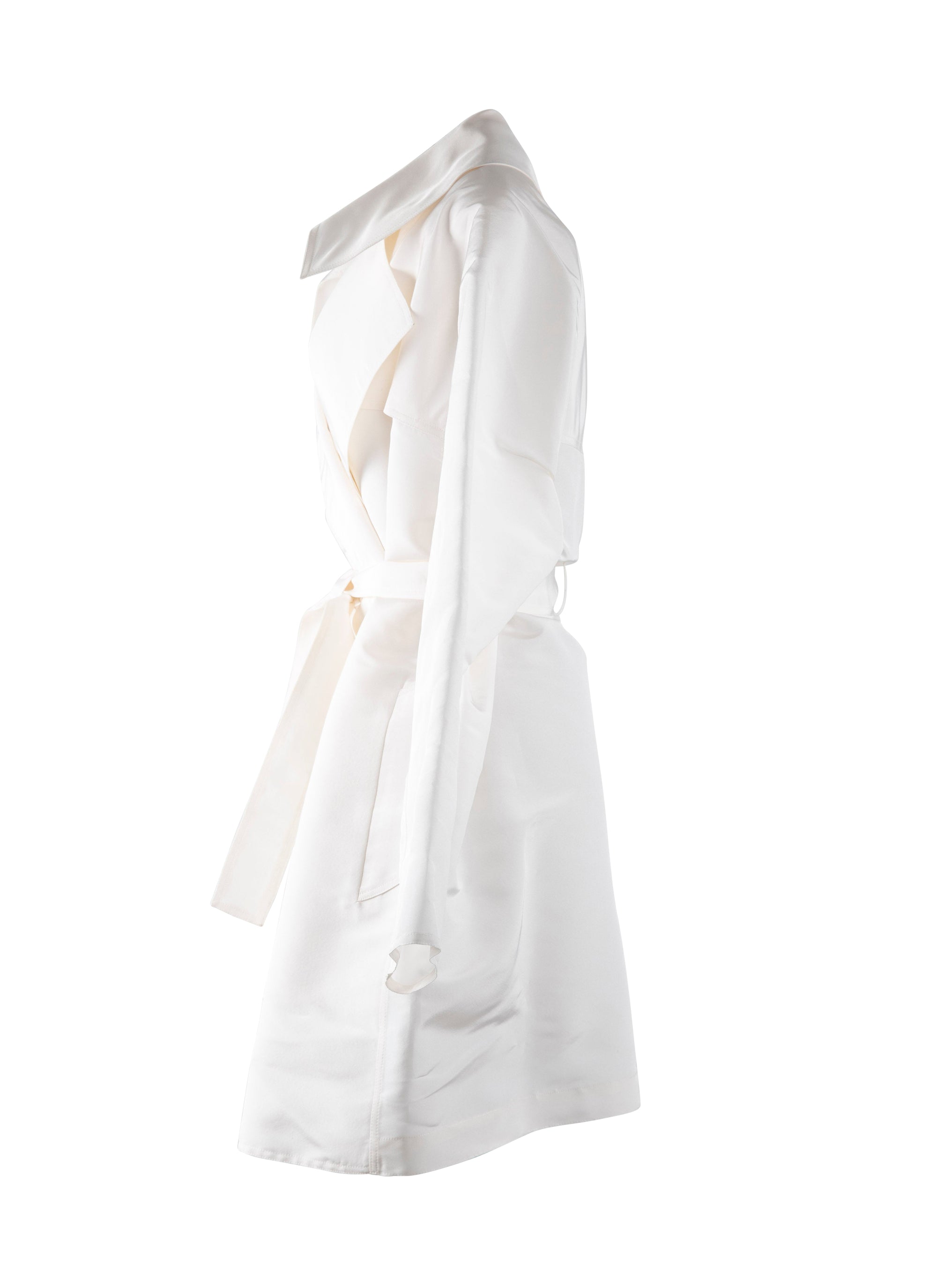 Trench-coat en soie - Blanc