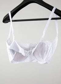 Embroidered bra - White