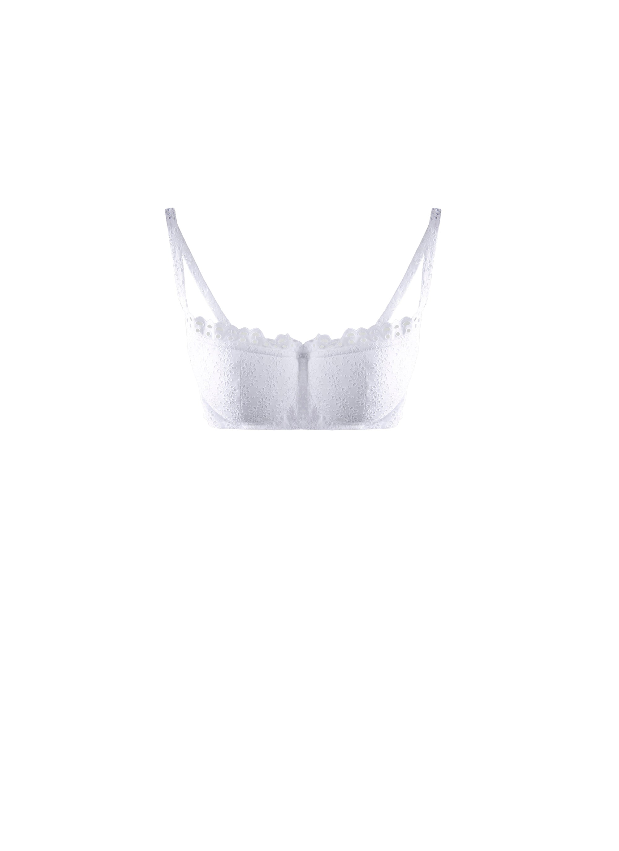 Embroidered bra - White