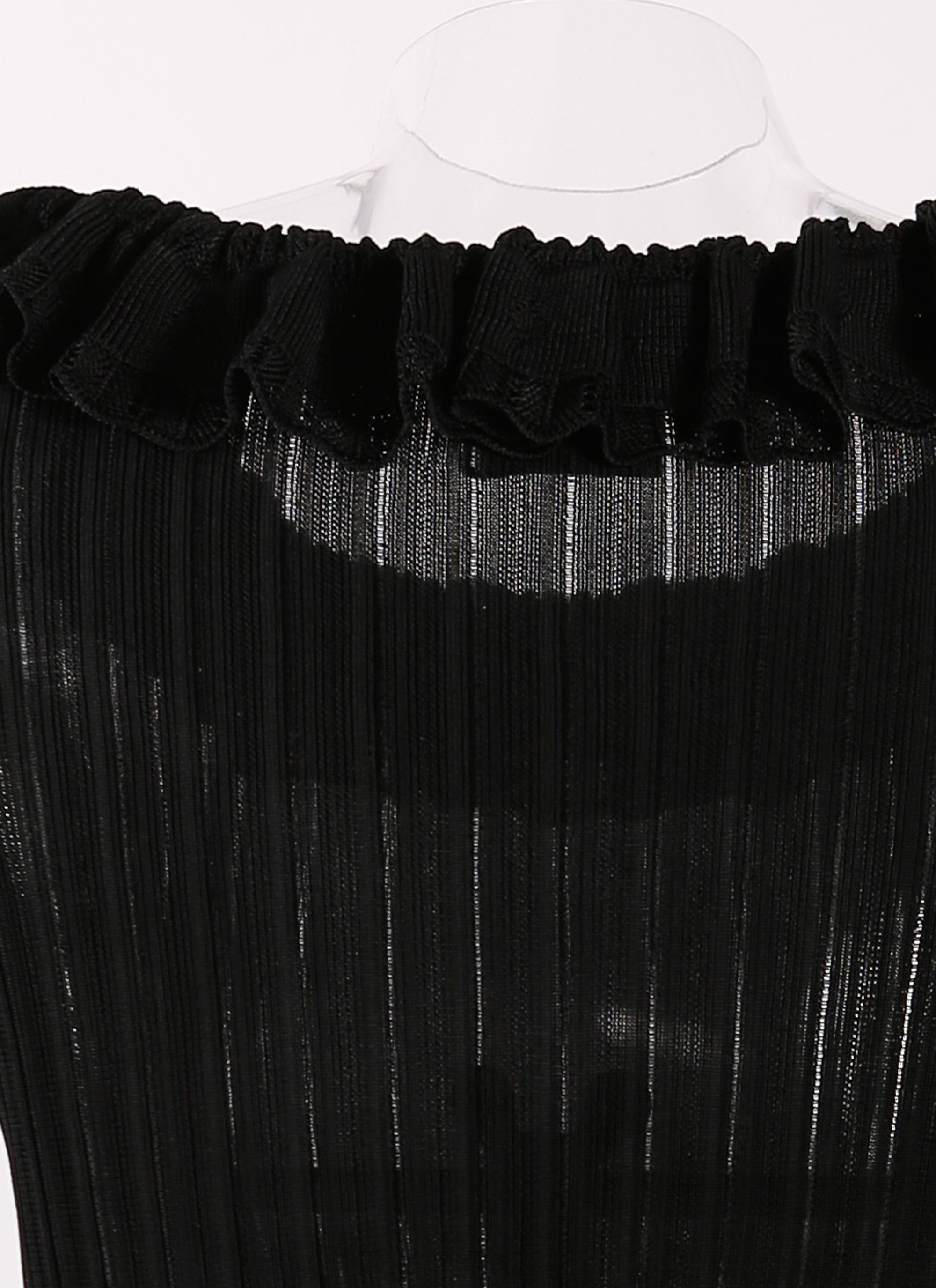 Long-sleeved sheer jumper Knitted Falbalas - Black intense
