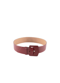 Large leather buckle belt - Garnet