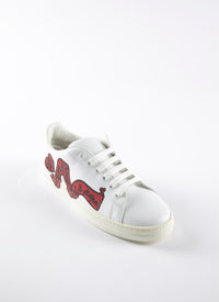 Mon Coeur trainers in leather - White & Red