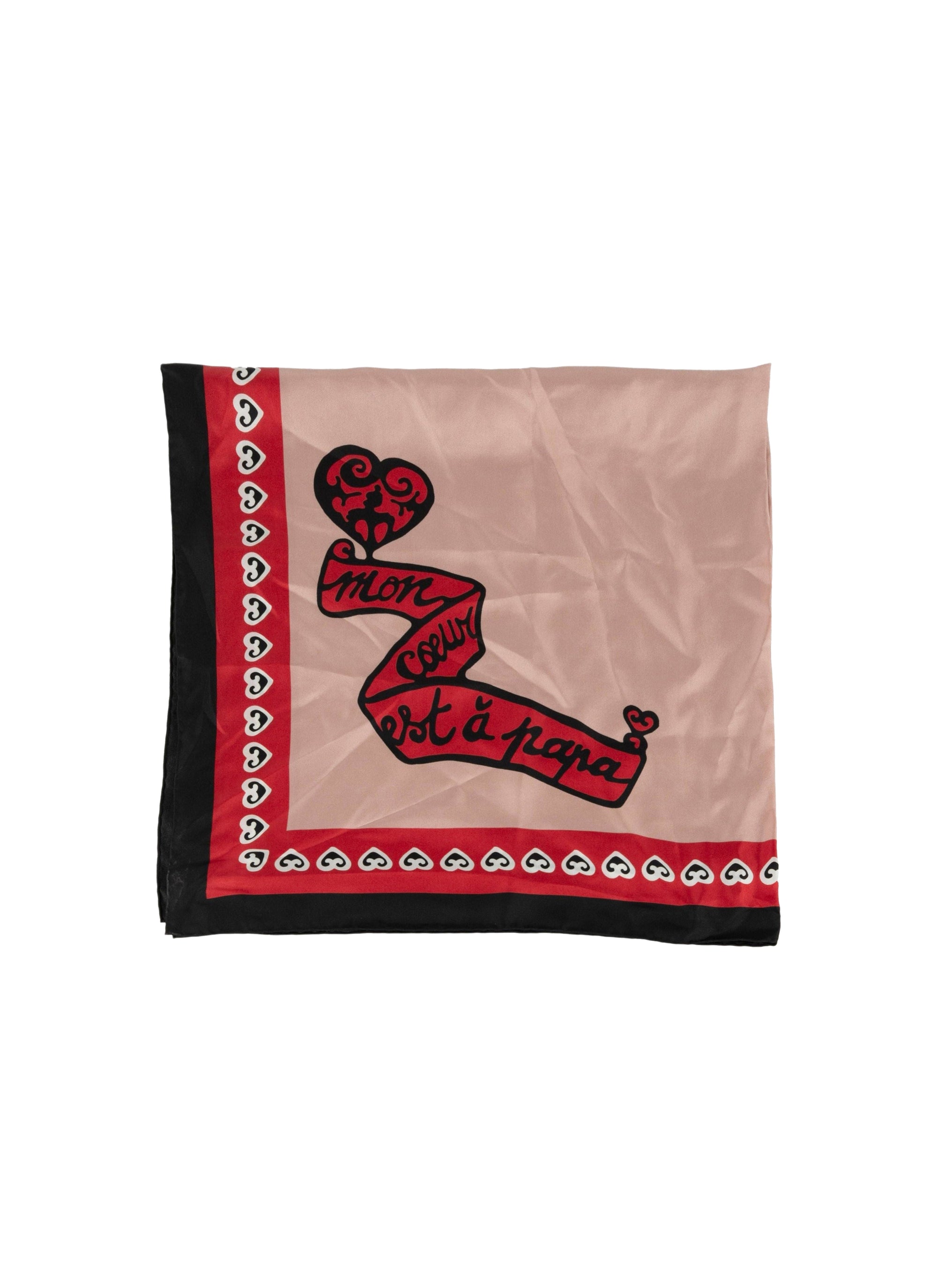 Foulard 90x90 en soie - Chair & Noir