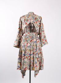 Robe à découpes en popeline César - Multicolore
