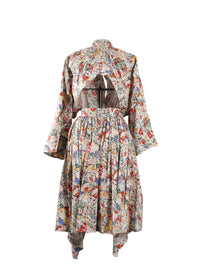 Cut-out dress in poplin César - Multicolor